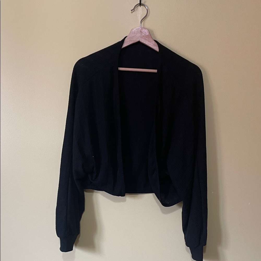 Women's Black Open-Front Cardigan